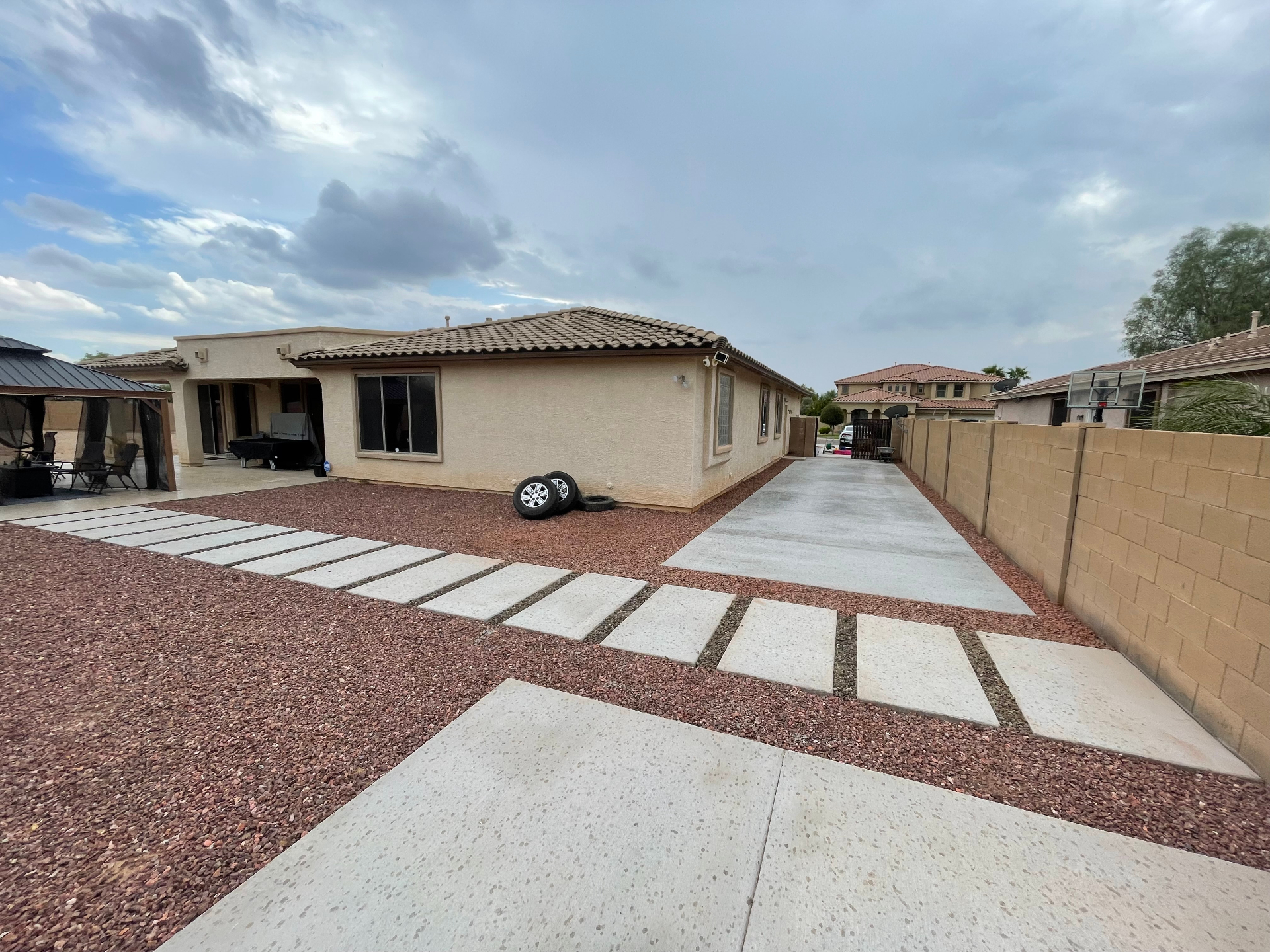 Concrete Driveway Extension with Stepping Pads by Arizona Precision Concrete in Phoenix, AZ